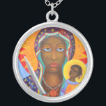Erzulie Dantor Black Madonna Voodoo New Orleans Silver Plated Necklace<br><div class="desc">Erzulie Dantor voodoo New Orleans, Wudu art - prints on various materials. A great gift idea to brighten up your home. Also buy this artwork on phone cases, apparel, mugs, pillows and more. Poster and Art Print on clothing and for your wall – various backgrounds – great print for you...</div>