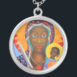Erzulie Dantor Black Madonna Voodoo New Orleans Silver Plated Necklace<br><div class="desc">Erzulie Dantor voodoo New Orleans, Wudu art - prints on various materials. A great gift idea to brighten up your home. Also buy this artwork on phone cases, apparel, mugs, pillows and more. Poster and Art Print on clothing and for your wall – various backgrounds – great print for you...</div>