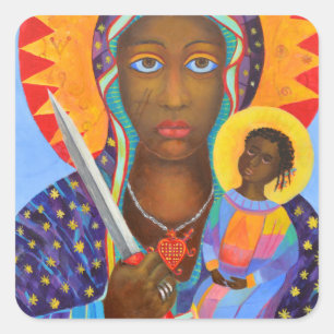 Erzulie Dantor Black Madonna Voodoo New Orleans Square Sticker