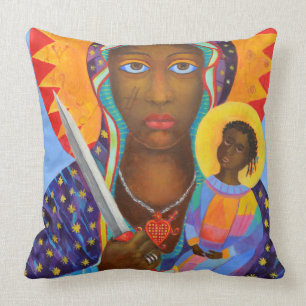 Erzulie Dantor Black Madonna Voodoo New Orleans Throw Pillow
