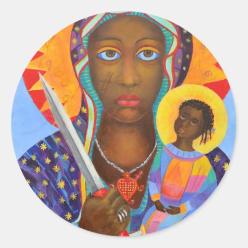 Erzulie Dantor Voodoo Haiti New Orleans Goddess Classic Round Sticker