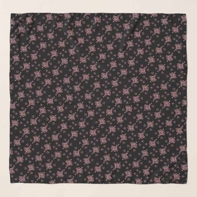 Erzulie Freda Voodoo Veve Heart Hoodoo Sigil Love Scarf (Front)