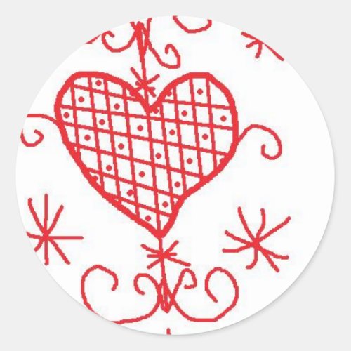 Erzulie Red Heart Veve Voodoo Hoodoo Love Sigil Classic Round Sticker