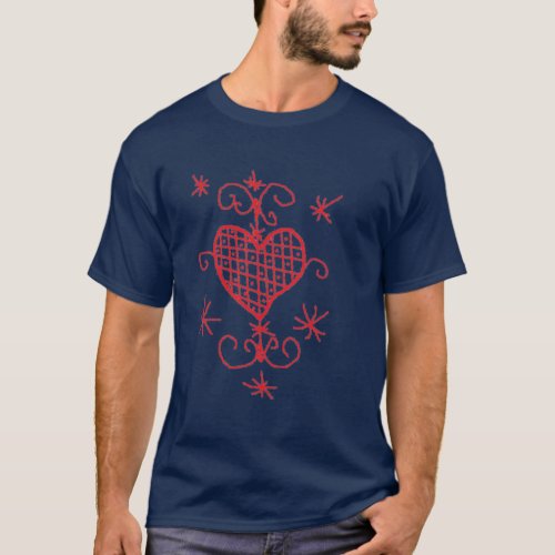 Erzulie Red Heart Veve Voodoo Hoodoo Love Sigil T_Shirt