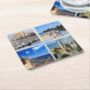 ES Alicante - Skyline - Postiguet beach - Explanad Square Paper Coaster