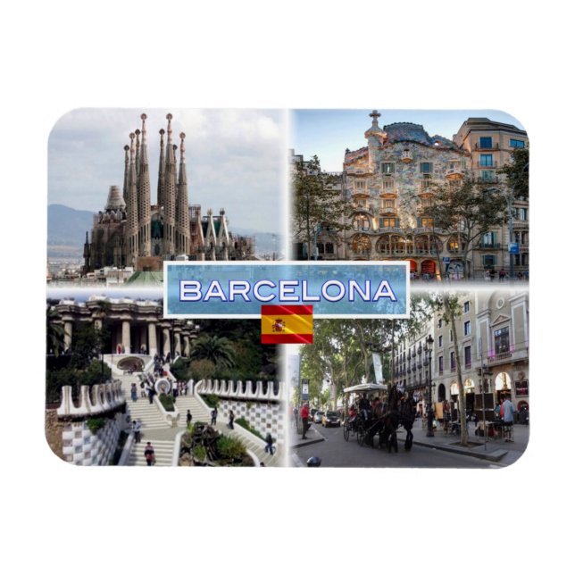 ES Barcelona - Sagrada Familia - Casa Batllo Magnet (Horizontal)