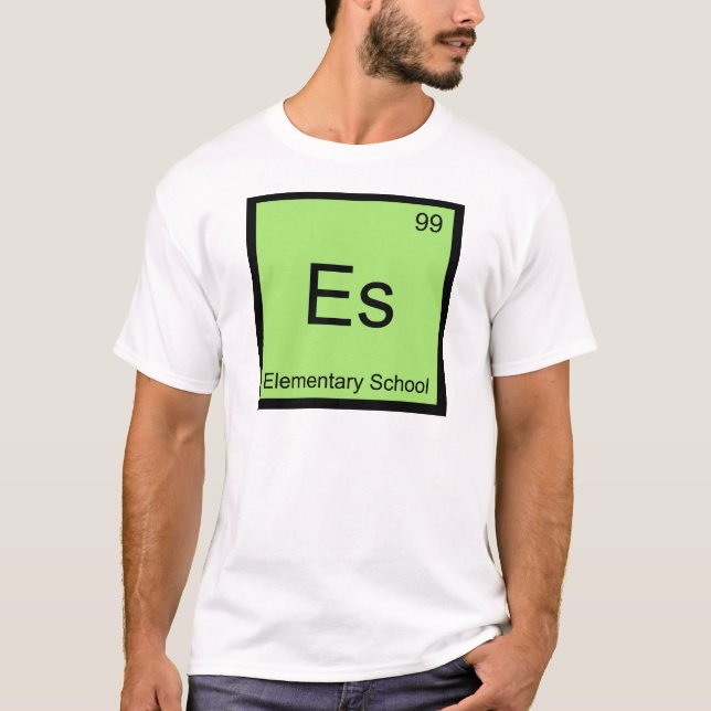Es - Elementary School Chemistry Element Symbol T T-Shirt (Front)