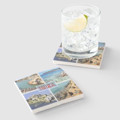 ES Ibiza  Cala Tarida _ Ses Salinas _ Old Town Stone Coaster