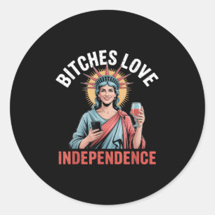 Es Love Independence _ Funny 4th Of July For Women Classic Round Sticker