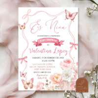 Es Nina Pink Bow Floral Blossom Girl Baby Shower 