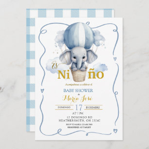 Es Nino Elephant Mexican Baby Shower Invitation