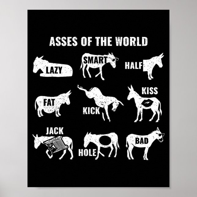Es The World Funny Lazy Smart Half Fat Kick Kiss  Poster (Front)