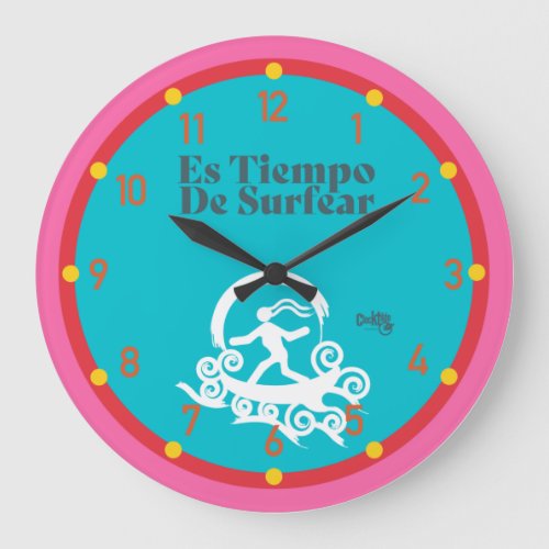 Es TIEMPO DE SURFEAR CALIFORNIA 1778 ESPAOL Large Clock