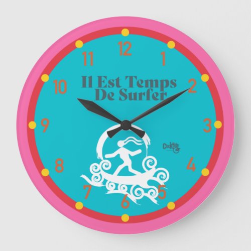 Es TIEMPO DE SURFEAR CALIFORNIA 1778 FRANCES Large Clock