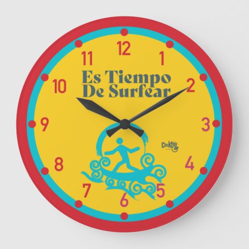 Es TIEMPO DE SURFEAR CALIFORNIA 1778 Large Clock