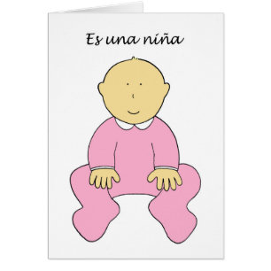 Es Una Niña It's a Baby Girl In Spanish Cards