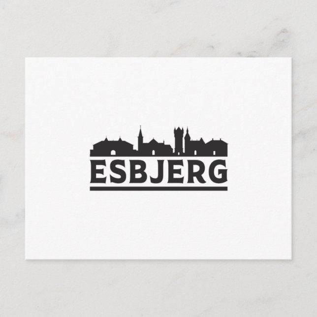 Esbjerg Denmark City Skyline Cityscape Travel Gift Postcard (Front)