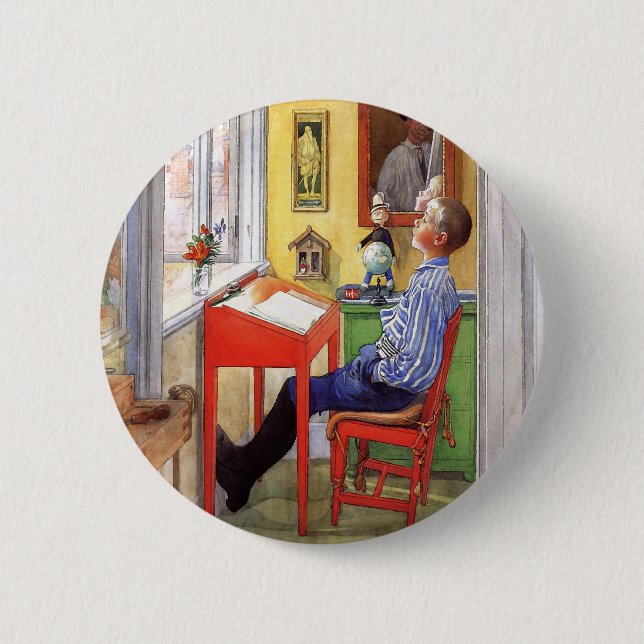 Esbjorn Doing His Homework by Carl Larsson Button (Front)