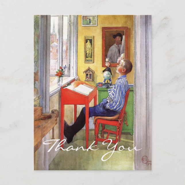 Esbjorn Doing His Homework by Carl Larsson Postcard (Front)