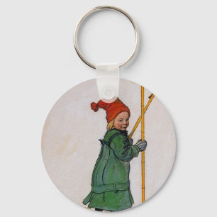 Esbjorn on Skis 1905 Keychain