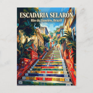 Escadaria Selarón Brazil Postcard