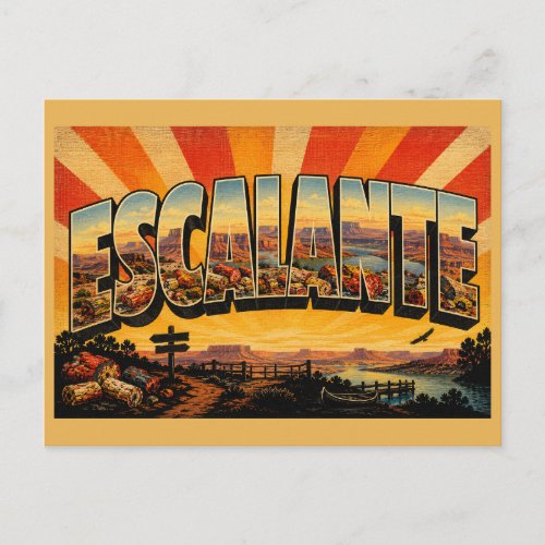 Escalante UT Petrified Forest Mesa Reservoir Art Postcard