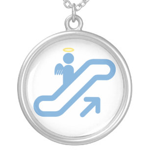 Escalator, no Stairway Silver Plated Necklace