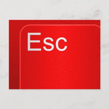 Escape Computer Button Postcard by DryGoods at Zazzle