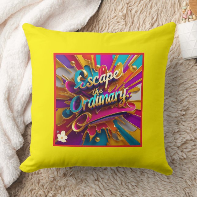 "Escape, Explore, Evolve" Throw Pillow (Blanket)