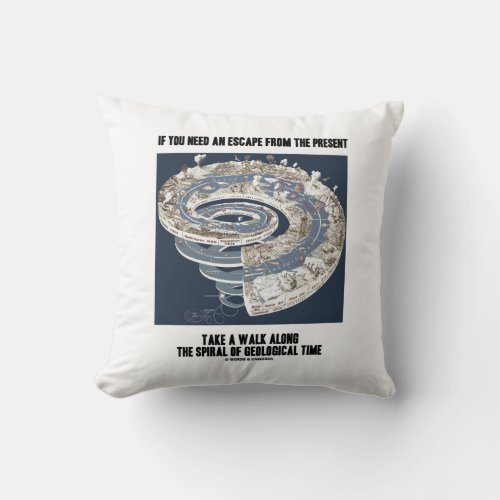 Escape From Present Walk Along Geological Time Throw Pillow