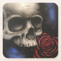 "Escape from the Darkness" Skull and Rose Coaster