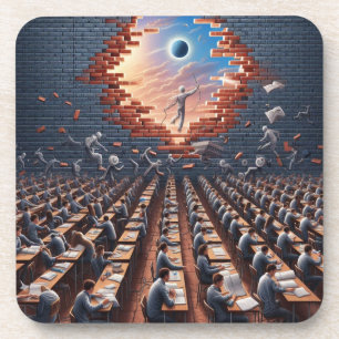 Escape from the Matrix: Surreal Exam Room Beverage Coaster