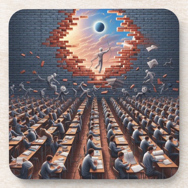 Escape from the Matrix: Surreal Exam Room Beverage Coaster (Front)