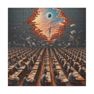 Escape from the Matrix: Surreal Exam Room Wood Wall Art