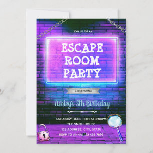 Escape game birthday Invitation