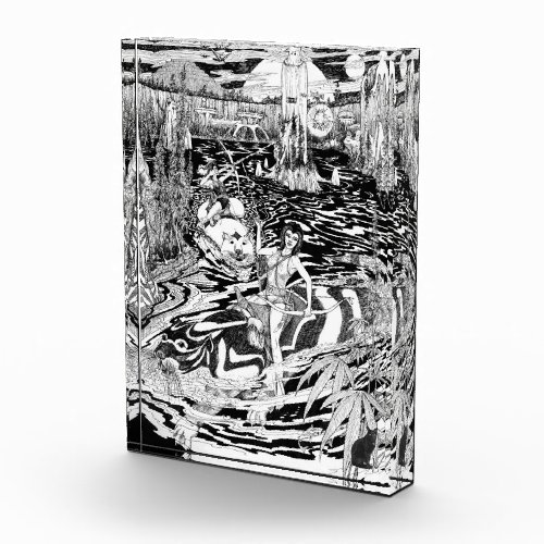 Escape Line Illustration Acrylic Block