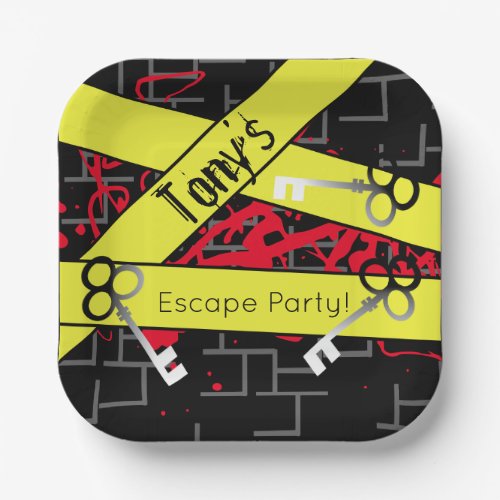 Escape Party Birthday Maze Keys Mystery Mix Paper Plates