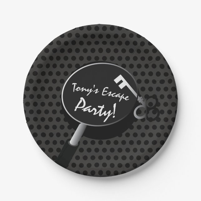 Escape Party Supplies Paper Plates (Front)