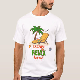 Escape Relax Repeat – Tropical Beach Vacation T-Shirt