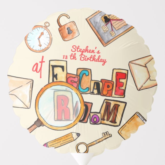 Escape room birthday balloon (Front)