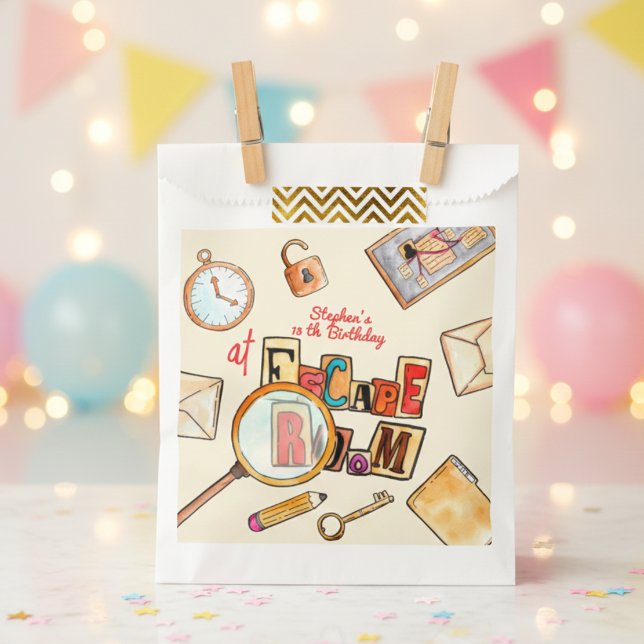 Escape room birthday favor bag (Creator Uploaded)