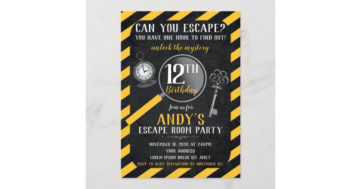 Escape Room Birthday Invitation | Zazzle.com