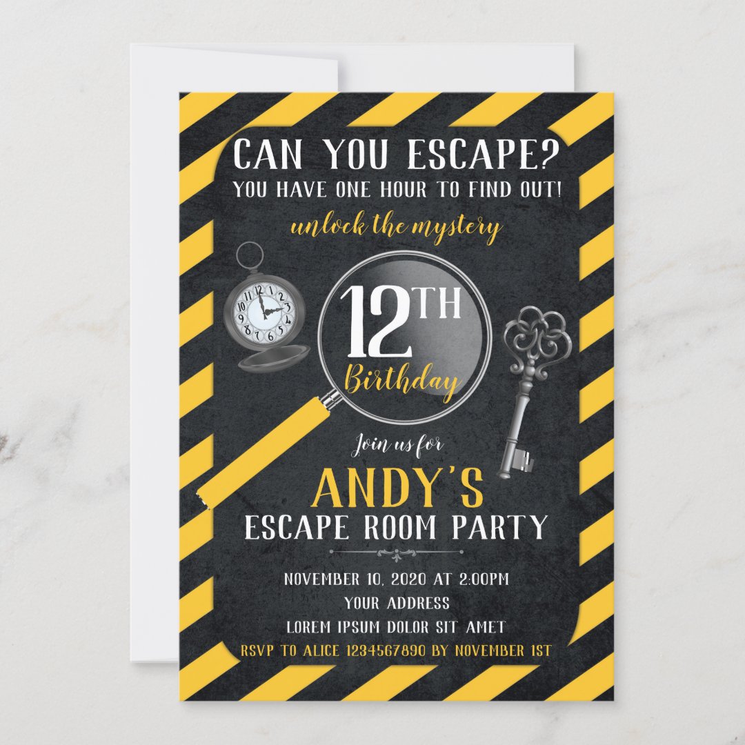 Escape Room Birthday Invitation | Zazzle