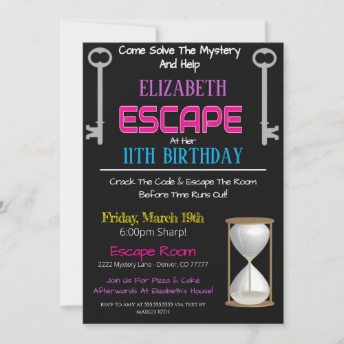 Escape Room Birthday Invitation