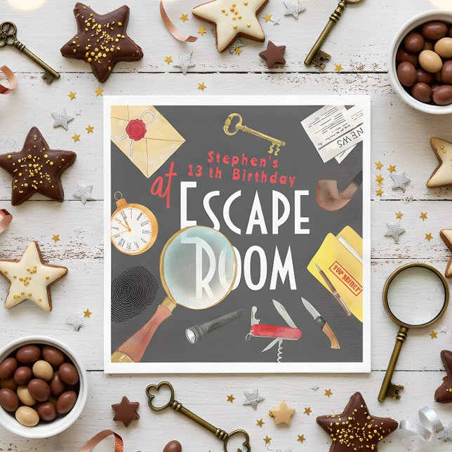 Escape room birthday napkins (Creator Uploaded)