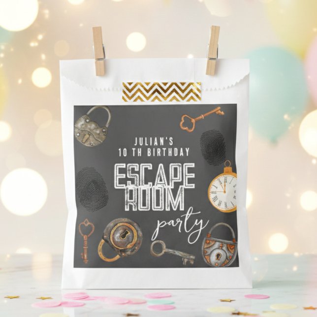 Escape room birthday party favor bag (Creator Uploaded)