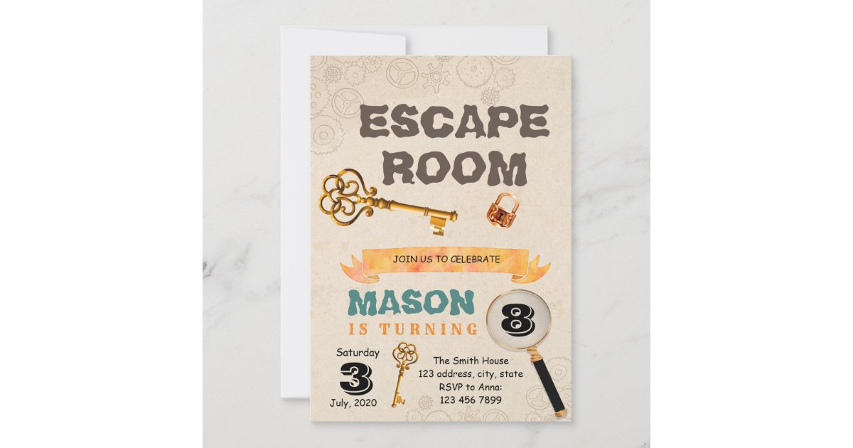 Escape room birthday party invitation | Zazzle