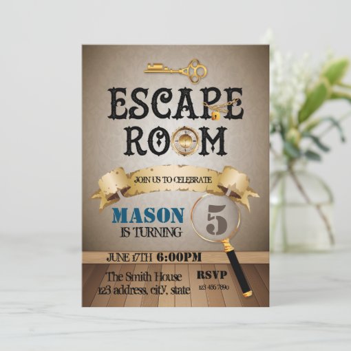 Escape room birthday party invitation | Zazzle