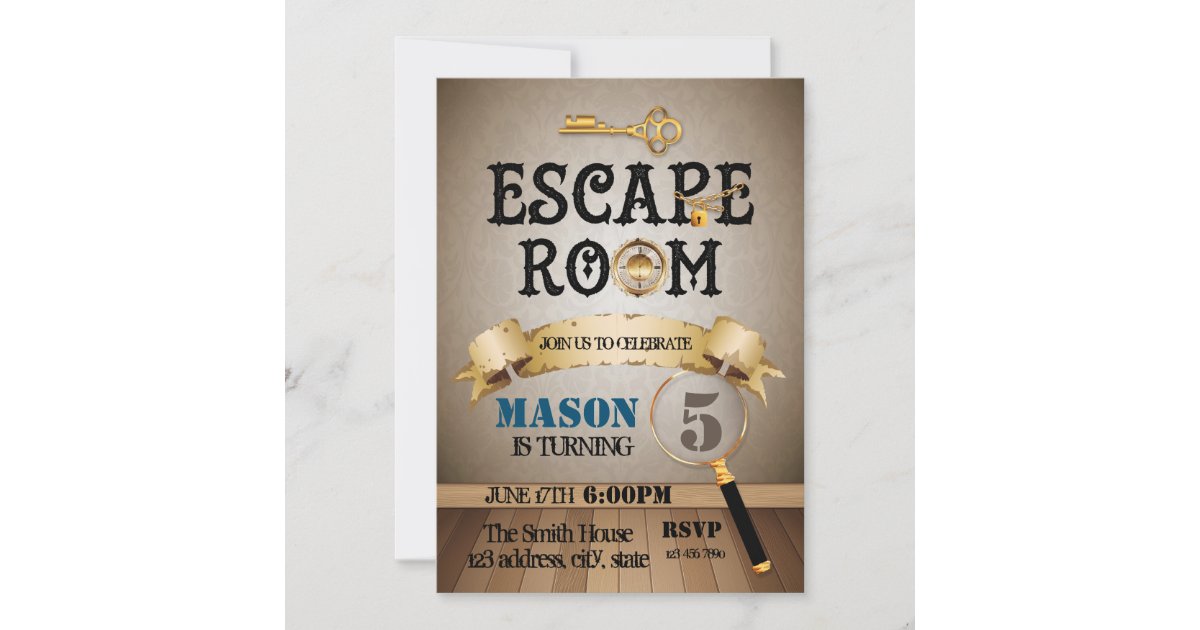 Escape room birthday party invitation | Zazzle