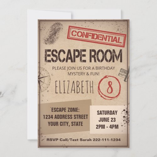 Escape Room Birthday Party Invitation
